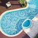 This depicts a custom porcelain mosaic tile pattern. 