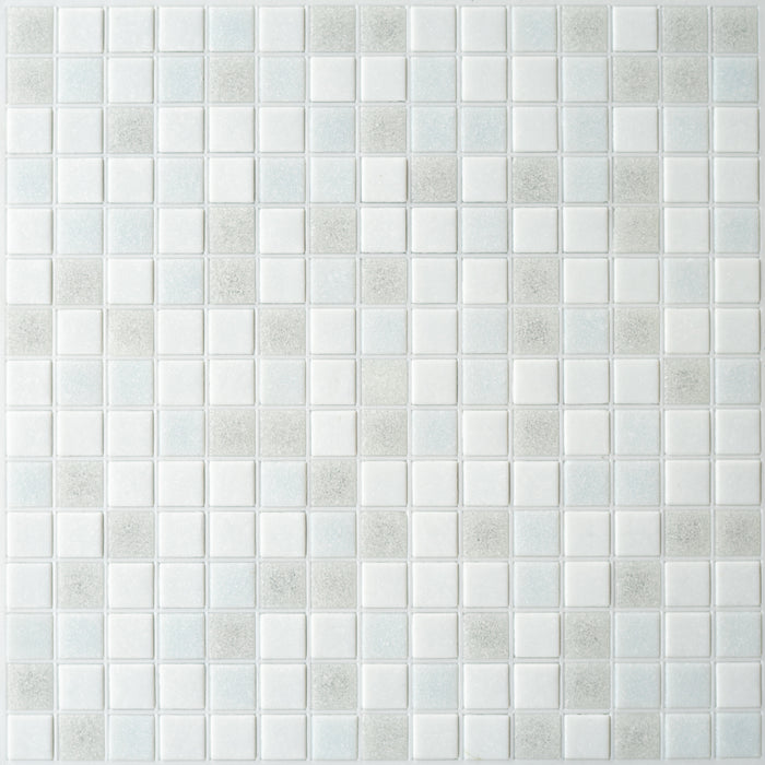 Modwalls Brio Glass Mosaic Tile | White Linen Blend | Colorful Modern & Midcentury glass tile for kitchens, bathrooms, backsplashes, showers, floors, pools & outdoors. 