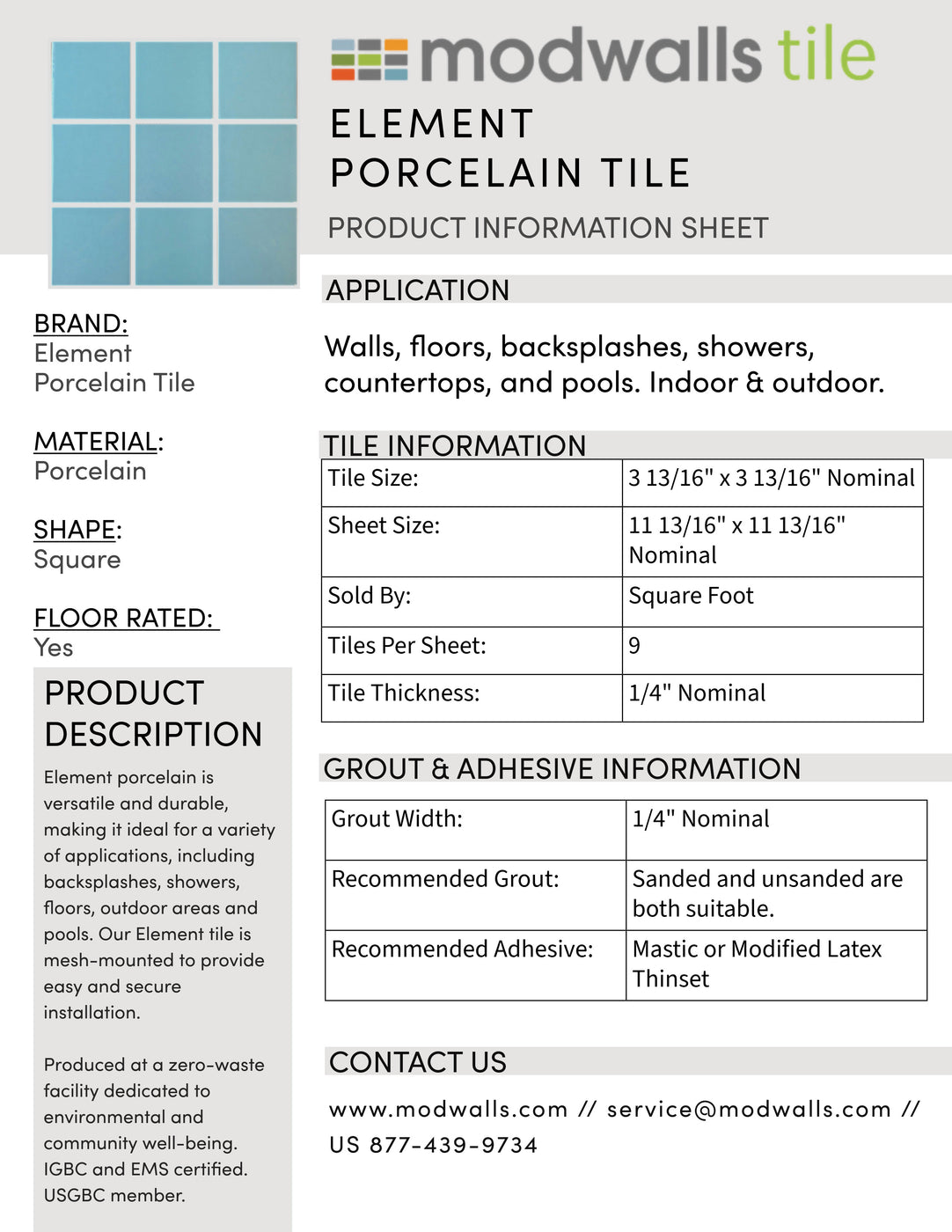 Element V Tile Element Porcelain Tile | 4x4 | Honey Bee — Modwalls