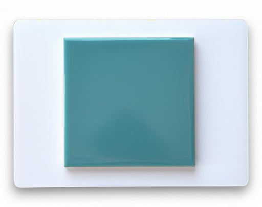 Modwalls Element Porcelain Tile Sample | Maui Blue | Pictured mounted on white board | 4x4 gloss | Colorful modern tile suitable for indoor, outdoor, floor, wall, wet or dry. This tile is perfect for backsplashes, kitchens, bathrooms, showers, feature areas and commercial projects.