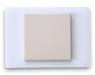 Modwalls Element Porcelain Tile Sample | Rice white |Pictured mounted on white board | 4x4 gloss | Colorful modern tile suitable for indoor, outdoor, floor, wall, wet or dry. This tile is perfect for backsplashes, kitchens, bathrooms, showers, feature areas and commercial projects.