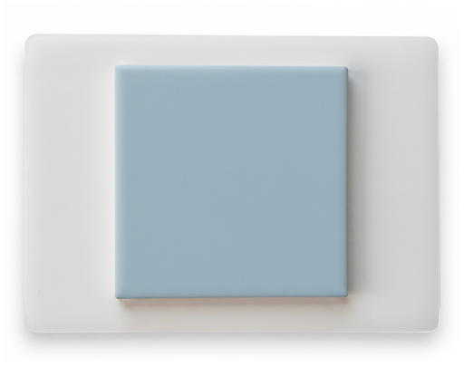 Modwalls Element Porcelain Tile Sample | Soft Blue | Pictured mounted on white board | 4x4 gloss | Colorful modern tile suitable for indoor, outdoor, floor, wall, wet or dry. This tile is perfect for backsplashes, kitchens, bathrooms, showers, feature areas and commercial projects.