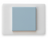 Modwalls Element Porcelain Tile Sample | Soft Blue | Pictured mounted on white board | 4x4 gloss | Colorful modern tile suitable for indoor, outdoor, floor, wall, wet or dry. This tile is perfect for backsplashes, kitchens, bathrooms, showers, feature areas and commercial projects.