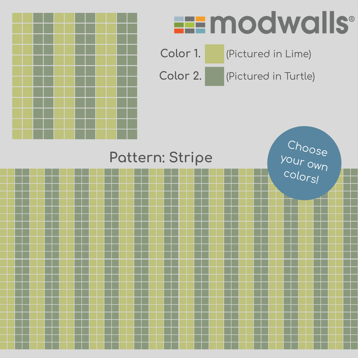 Sample of Vita Porcelain Mosaic Tile | Custom Pattern Stripe
