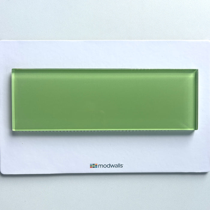 Lush Glass Subway Tile | Wasabi 3x9