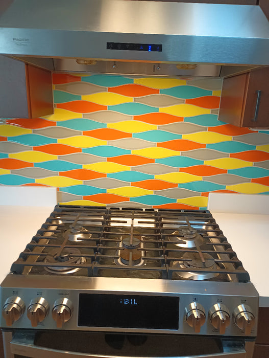 Modwalls Kiln Handmade Ceramic Tile | Minnow | Colorful Modern tile for backsplashes, kitchens, bathrooms, showers & feature areas. 