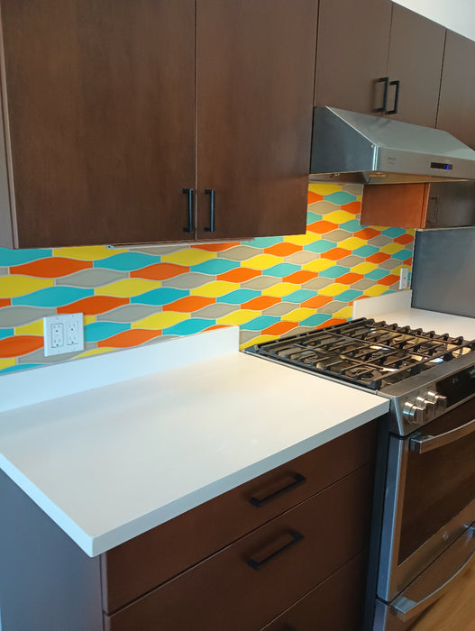 Modwalls Kiln Handmade Ceramic Tile | Minnow | Colorful Modern tile for backsplashes, kitchens, bathrooms, showers & feature areas. 