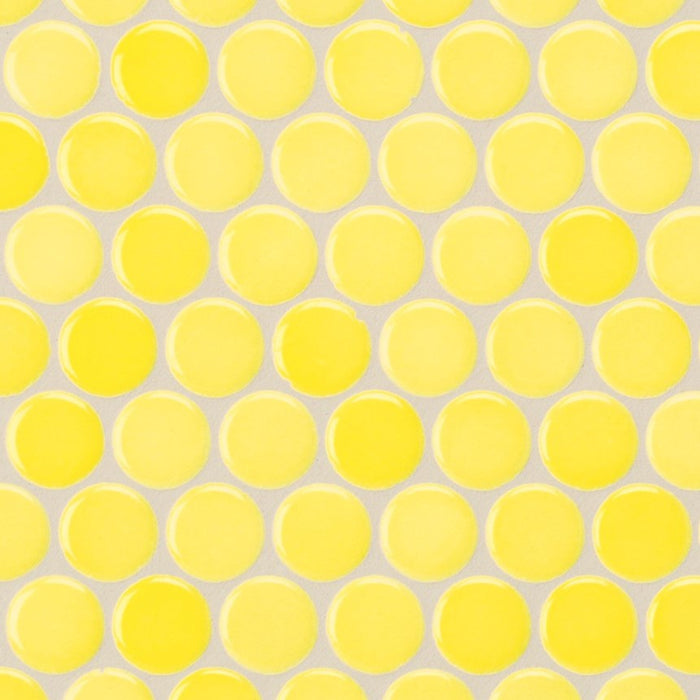 Sample of PopDotz Porcelain Tile | Lemon Drop Blend 1" Gloss