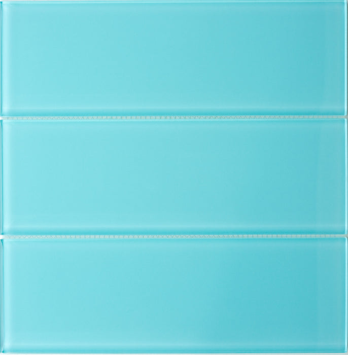 Modwalls Lush Glass Subway Tile | 4x12 in breaker blue | Colorful Modern glass tile for bathrooms, showers, kitchen, backsplashes, pools & outdoors. 