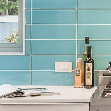 Modwalls Lush Glass Subway Tile | 4x12 in Breaker | Colorful Modern glass tile for bathrooms, showers, kitchen, backsplashes, pools & outdoors. 