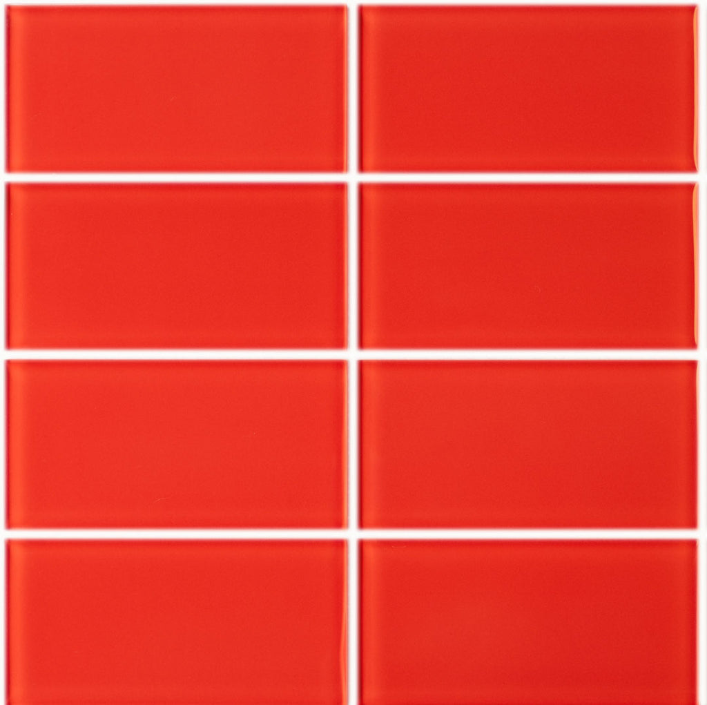 Modwalls Lush Cherry Glass Subway Tile | 3x6 Tile | Red
