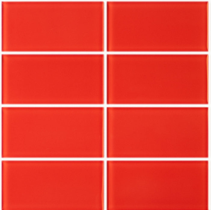 Lush Glass Subway Tile | Cherry 3x6