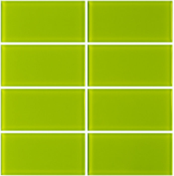 Lush Glass Subway Tile | Lemongrass | 3x6