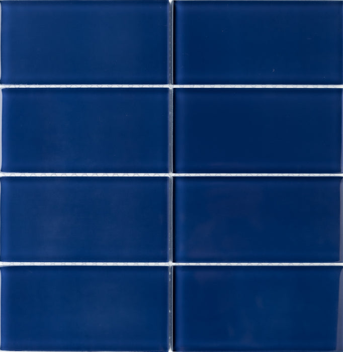Modwalls Lush Glass Subway Tile | 3x6 MIdnight | Colorful Modern glass tile for bathrooms, showers, kitchen, backsplashes, pools & outdoors. 
