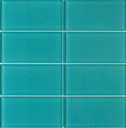 Modwalls Lush Glass Subway Tile | 3x6 peacock | Colorful Modern glass tile for bathrooms, showers, kitchen, backsplashes, pools & outdoors. 