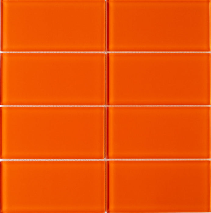 Sample of Lush Glass Subway Tile | Poppy 3x6