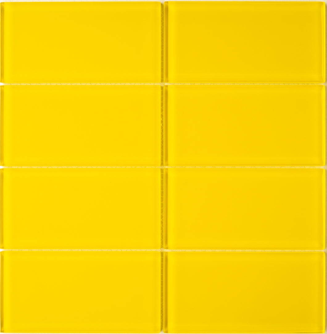 Yellow Lush Glass Subway Tile