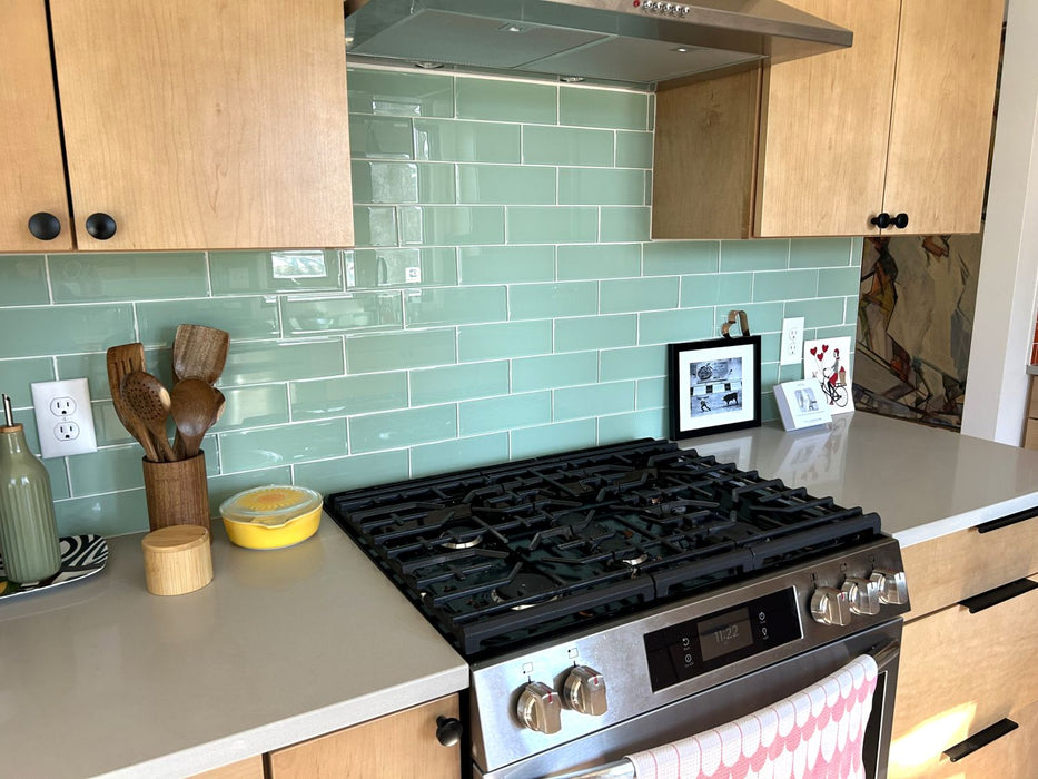 Lush Glass Subway Tile | Surf 3x9