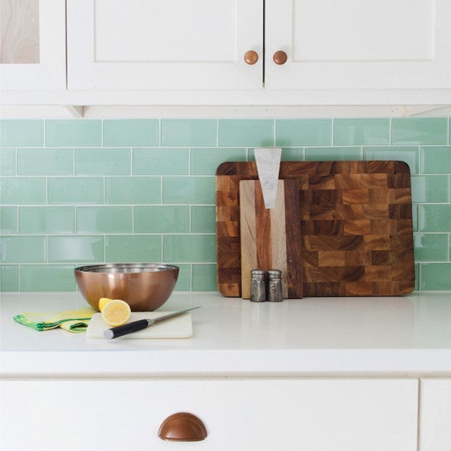 Lush Glass Subway tile available in blue, green, yellow, red, orange, gray, white and teal. Sizes are 1x4, 3x6, 3x9 and 4x12