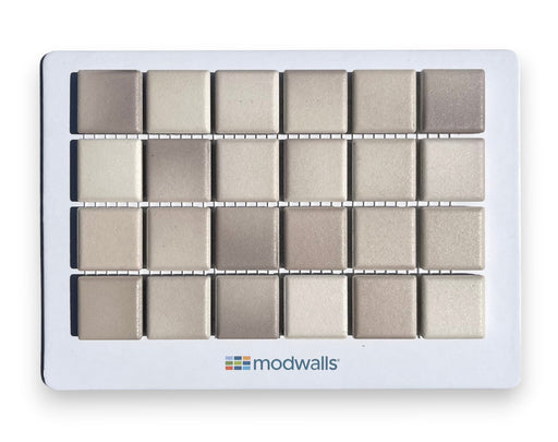 Modwalls Mediterranean Mosaic Porcelain Tile Sample | Alexandria Blend Matte | Off-white and tan |  Colorful Modern & Midcentury tile for bathrooms, kitchens, backsplashes, showers, floors, pools & outdoors.