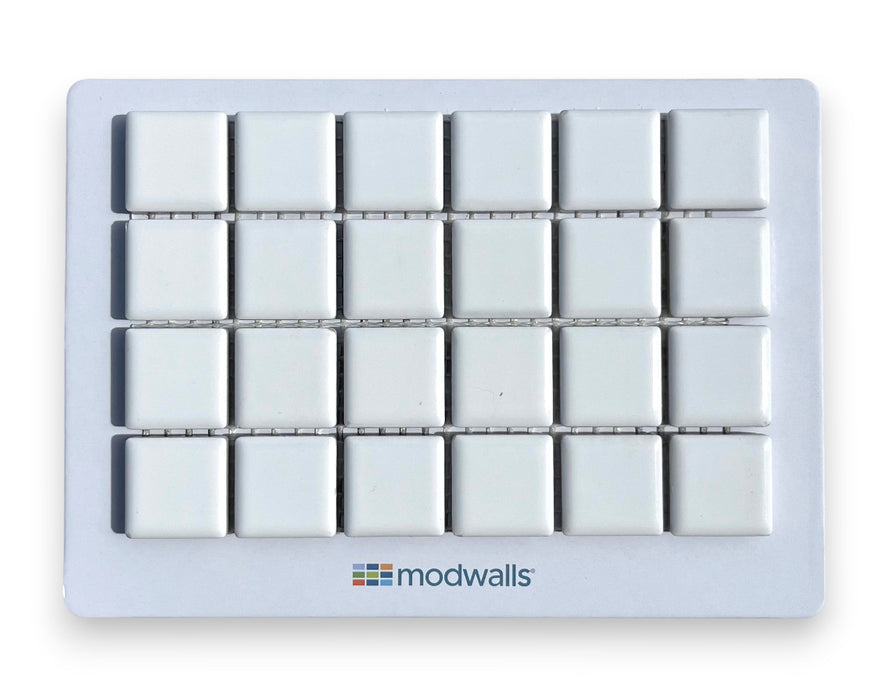 Modwalls Mediterranean Mosaic Porcelain Tile Sample | Athens Blend Gloss | White |  Colorful Modern & Midcentury tile for bathrooms, kitchens, backsplashes, showers, floors, pools & outdoors.