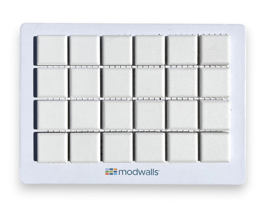 Modwalls Mediterranean Mosaic Porcelain Tile Sample | Athens Matte Blend | White|Colorful Modern & Midcentury tile for bathrooms, kitchens, backsplashes, showers, floors, pools & outdoors.