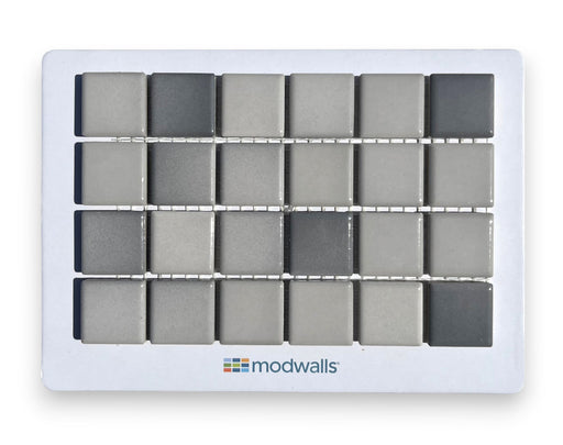 Modwalls Mediterranean Mosaic Porcelain Tile Sample | Marrakesh Blend Gloss | Gray | Colorful Modern & Midcentury tile for bathrooms, kitchens, backsplashes, showers, floors, pools & outdoors.