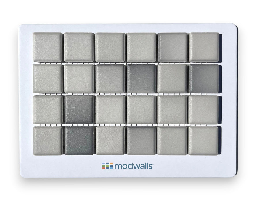Modwalls Mediterranean Mosaic Porcelain Tile Sample | Marrakesh Matte Blend |  Gray | Colorful Modern & Midcentury tile for bathrooms, kitchens, backsplashes, showers, floors, pools & outdoors.
