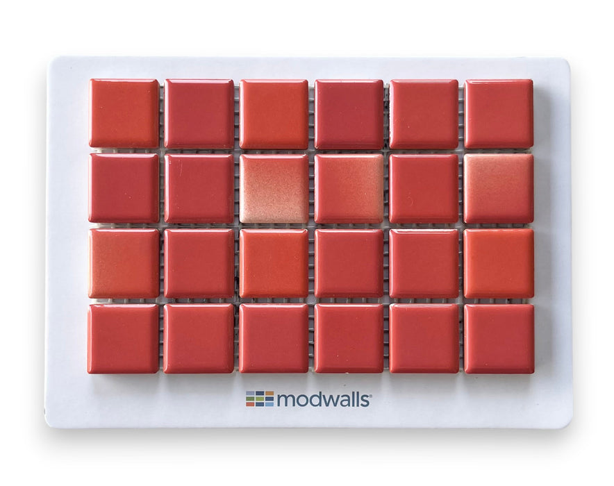Modwalls Mediterranean Mosaic Porcelain Tile Sample | Morocco Gloss Blend | Red |  Colorful Modern & Midcentury tile for bathrooms, kitchens, backsplashes, showers, floors, pools & outdoors.