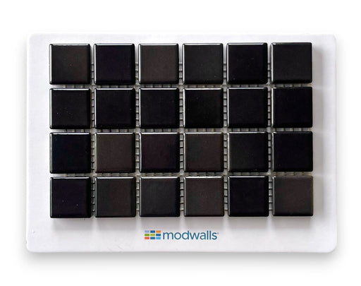 Modwalls Mediterranean Mosaic Porcelain Tile Sample | Roma Gloss Blend | Black |Colorful Modern & Midcentury tile for bathrooms, kitchens, backsplashes, showers, floors, pools & outdoors.