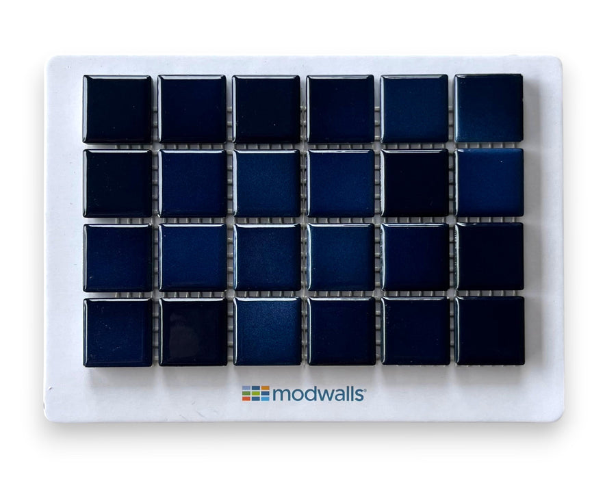 Modwalls Mediterranean Mosaic Porcelain Tile Sample | Santorini Blend Gloss | Blue |  Colorful Modern & Midcentury tile for bathrooms, kitchens, backsplashes, showers, floors, pools & outdoors.
