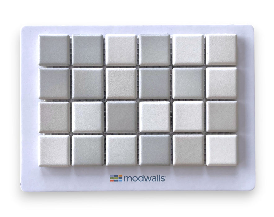 Modwalls Mediterranean Mosaic Porcelain Tile Sample | Trieste Blend Matte | Off-white |  Colorful Modern & Midcentury tile for bathrooms, kitchens, backsplashes, showers, floors, pools & outdoors.