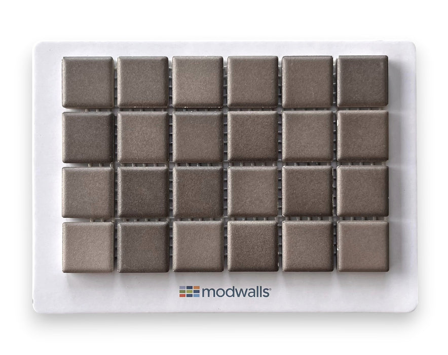 Modwalls Mediterranean Mosaic Porcelain Tile Sample | Tripoli Blend Matte | Brown and tan |  Colorful Modern & Midcentury tile for bathrooms, kitchens, backsplashes, showers, floors, pools & outdoors.