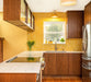 Modwalls Mediterranean Mosaic Porcelain Tile | Tangier Blend Gloss | Yellow | Pictured installed on a kitchen backsplash | Colorful Modern & Midcentury tile for bathrooms, kitchens, backsplashes, showers, floors, pools & outdoors. 