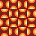 Modwalls ModPaper | ModSun | Red, brown, orange and yellow repeating wallpaper design |  Colorful Midcentury and Retro wallpapers for bathrooms, kitchens, living rooms, dining rooms, baby rooms, kid’s rooms, and offices. 