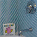 Modwalls ModDotz Porcelain Penny Round Tile | Retro Blue | Colorful Modern & Midcentury tile for bathrooms, kitchens, backsplashes, showers, floors, pools & outdoors.