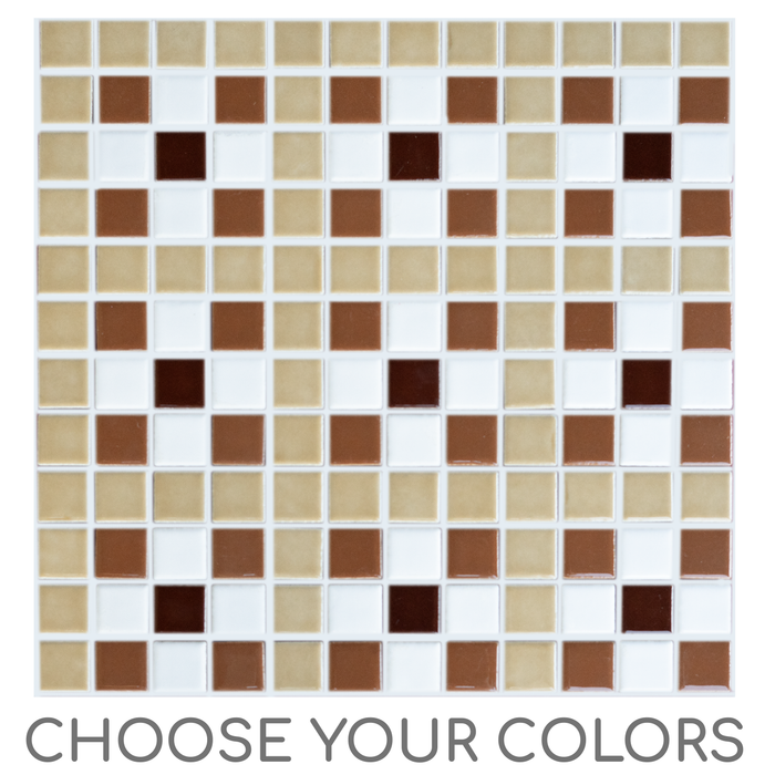 Sample of Vita Porcelain Mosaic Tile | Custom Pattern Blossom