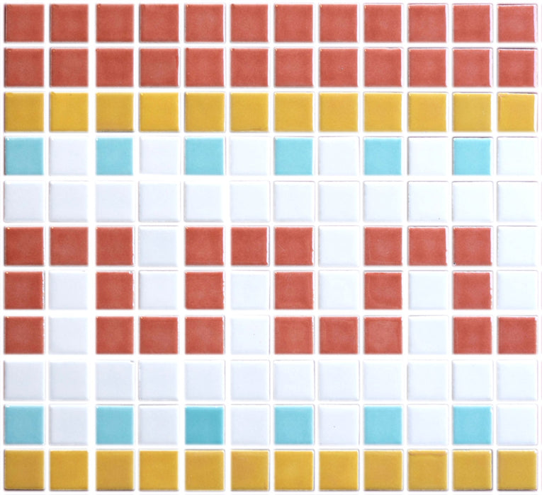 Sample of Vita Porcelain Mosaic Tile | Custom Pattern Border Curio