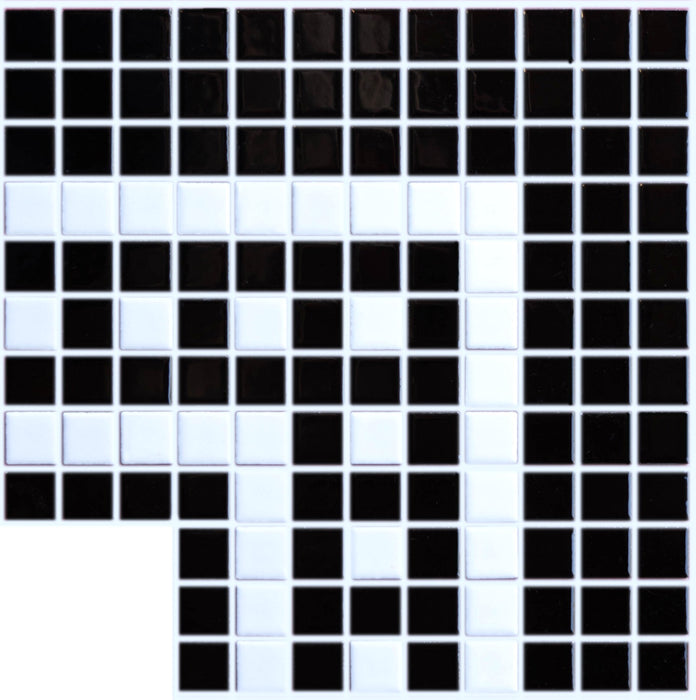 Sample of Vita Porcelain Mosaic Tile | Custom Pattern Border Ritz Corner