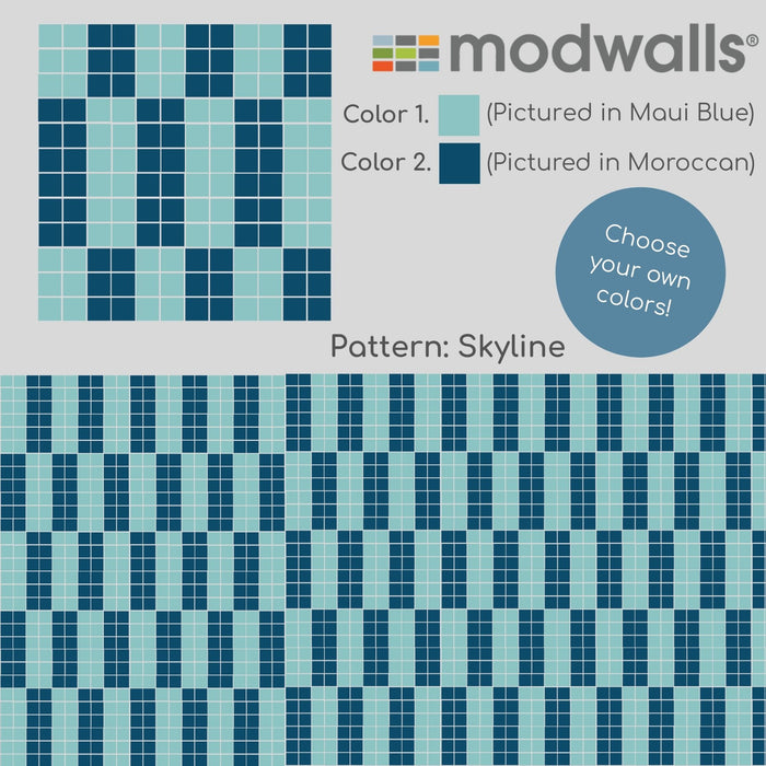 Vita Porcelain Mosaic Tile | Custom Pattern Skyline