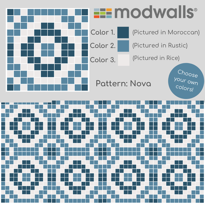 Vita Porcelain Mosaic Tile | Custom Pattern Nova
