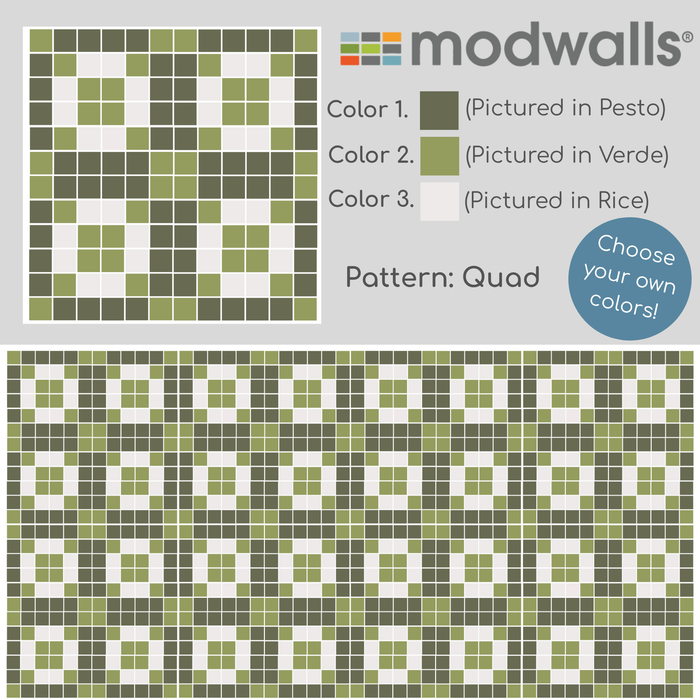 Vita Porcelain Mosaic Tile | Custom Pattern Quad