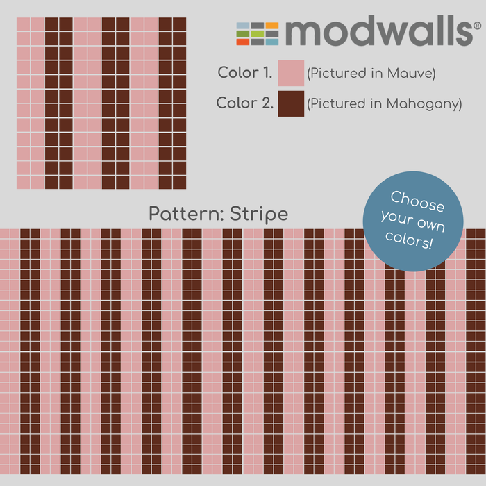 Vita Porcelain Mosaic Tile | Custom Pattern Stripe