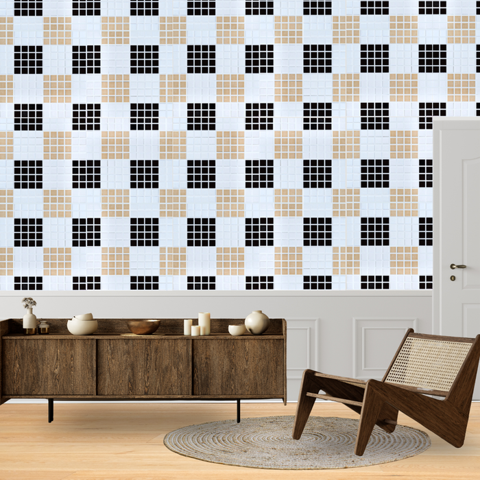 Vita Porcelain Mosaic Tile | Custom Pattern Plaid