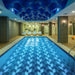 This depicts a custom porcelain mosaic tile pattern. 