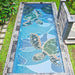 This depicts a custom porcelain tile mural. 