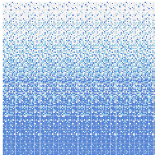Modwalls Brio Glass Mosaic Gradient Tile | Twilight Gradient | Colorful Modern & Midcentury glass tile for kitchens, bathrooms, backsplashes, showers, pools & outdoors. 