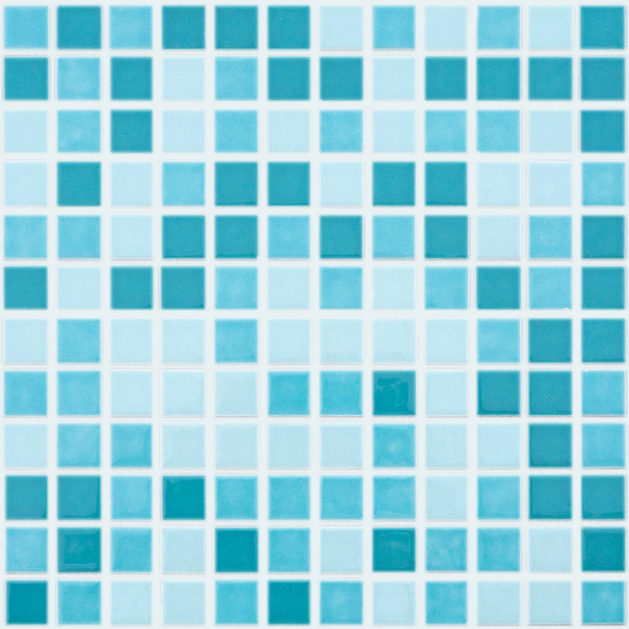 Sample of Vita Mosaic Tile | Teal Tone Blend | Gloss