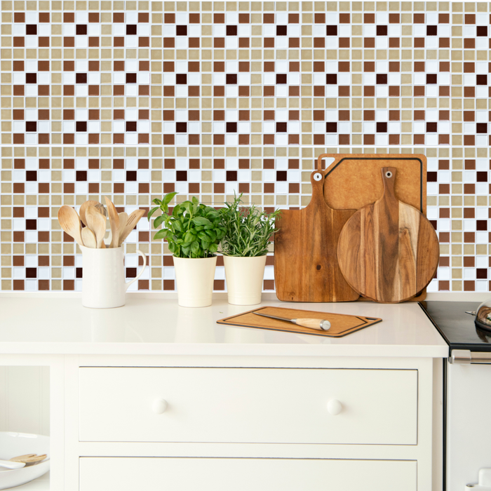Ceramic Tile Custom Patterns Vita Porcelain Mosaic Tile | Custom Pattern Blossom — Modwalls