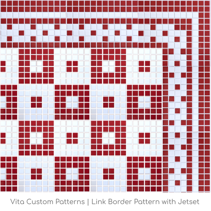 Vita Porcelain Mosaic Tile | Custom Pattern Border Link Corner — Modwalls